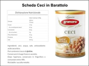 D36 - Legumi in Barattolo - Ceci -1 Pz 400 Gr