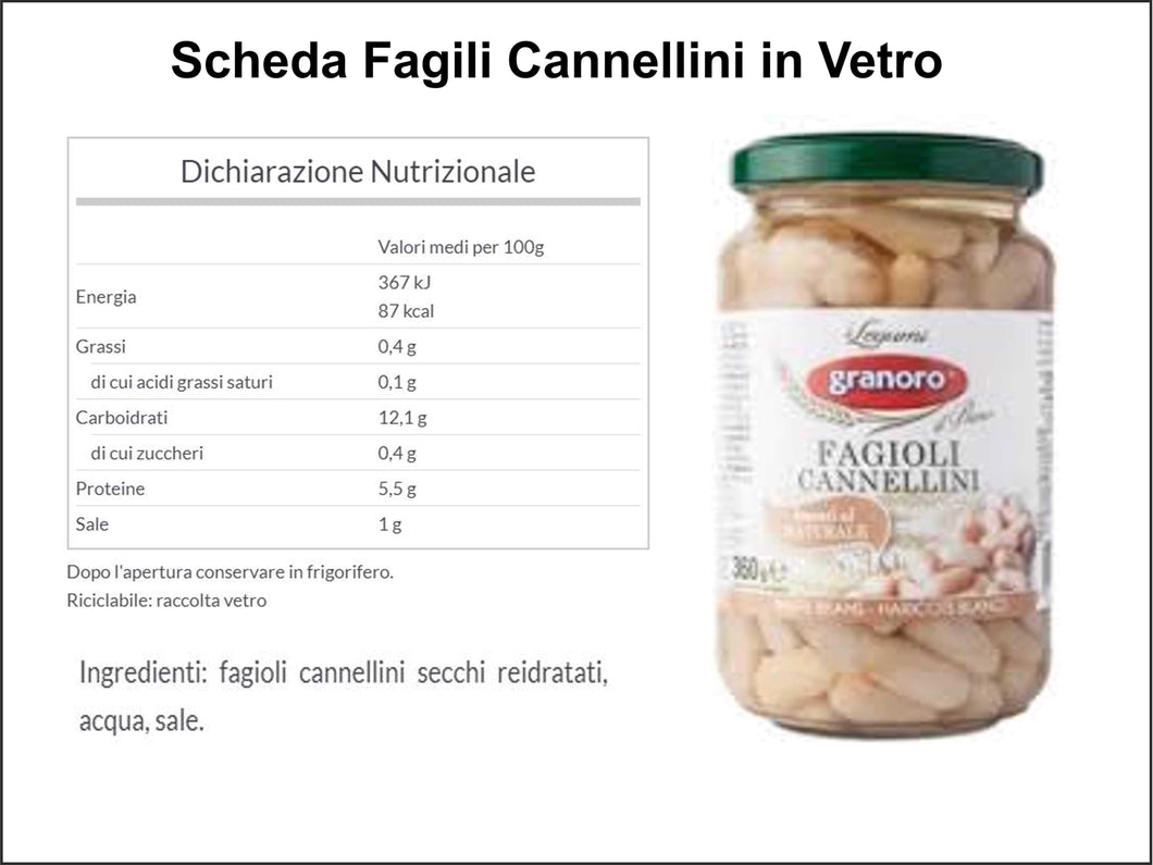 D39 - Legumi in Vetro - Fagioli Cannellini - 1 Pz