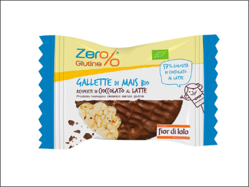 EA45 - Gallette di mais ricoperte di Cioccolato al Latte Bio - 1 Pz - 30 Gr