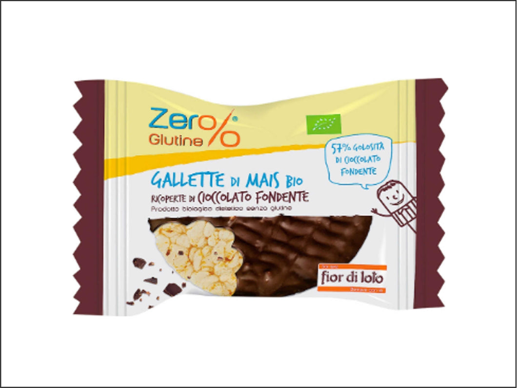 EA45 - Gallette di mais ricoperte di Cioccolato Fondente Bio - 1 Pz - 30 Gr