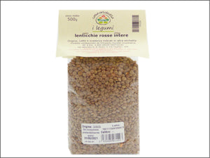 DA01 - Lenticchie Rosse Intere - Legumi 1 Pz 500 Gr